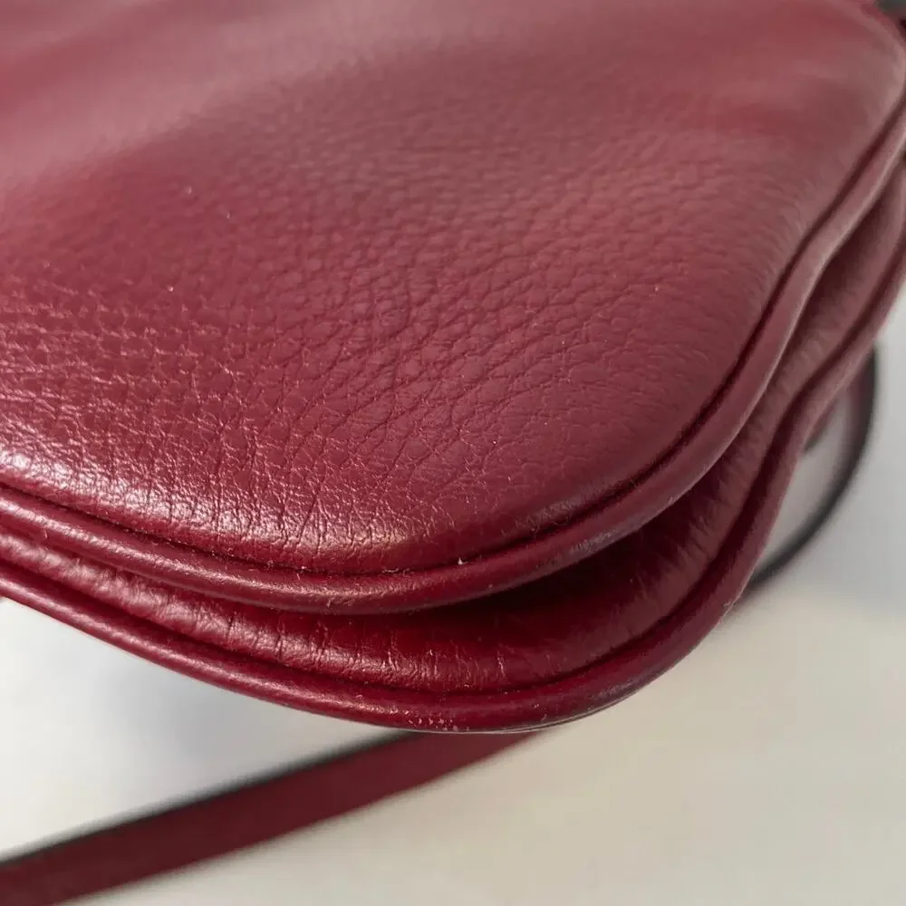 MICHAEL KORS, SMALL RED PEBBLED LEATHER CROSSBODY BAG